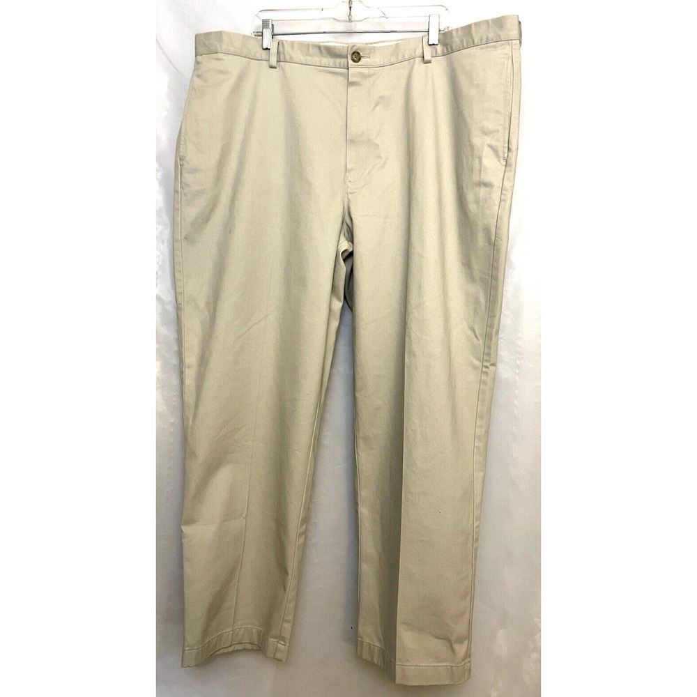 LL Bean Natural Fit Men Straight Pants Regular Khaki Beige Solid Size 44x30